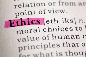 The word “ethics” highlighted in pink